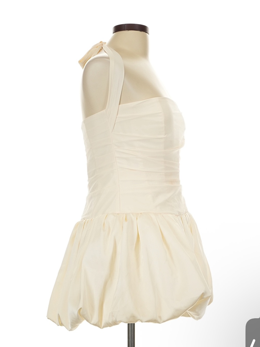 Ludmila Halterneck Lace-Up Bubble Hem Corset Micro Mini Dress in Ivory - Size 10 - Picture 9 of 11